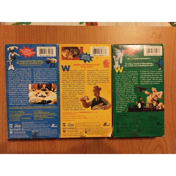 Wallace and Gromit VHS Lot - Grand Day Out, Wrong Trousers, Close Shave 1996 - Picture 2 of 6